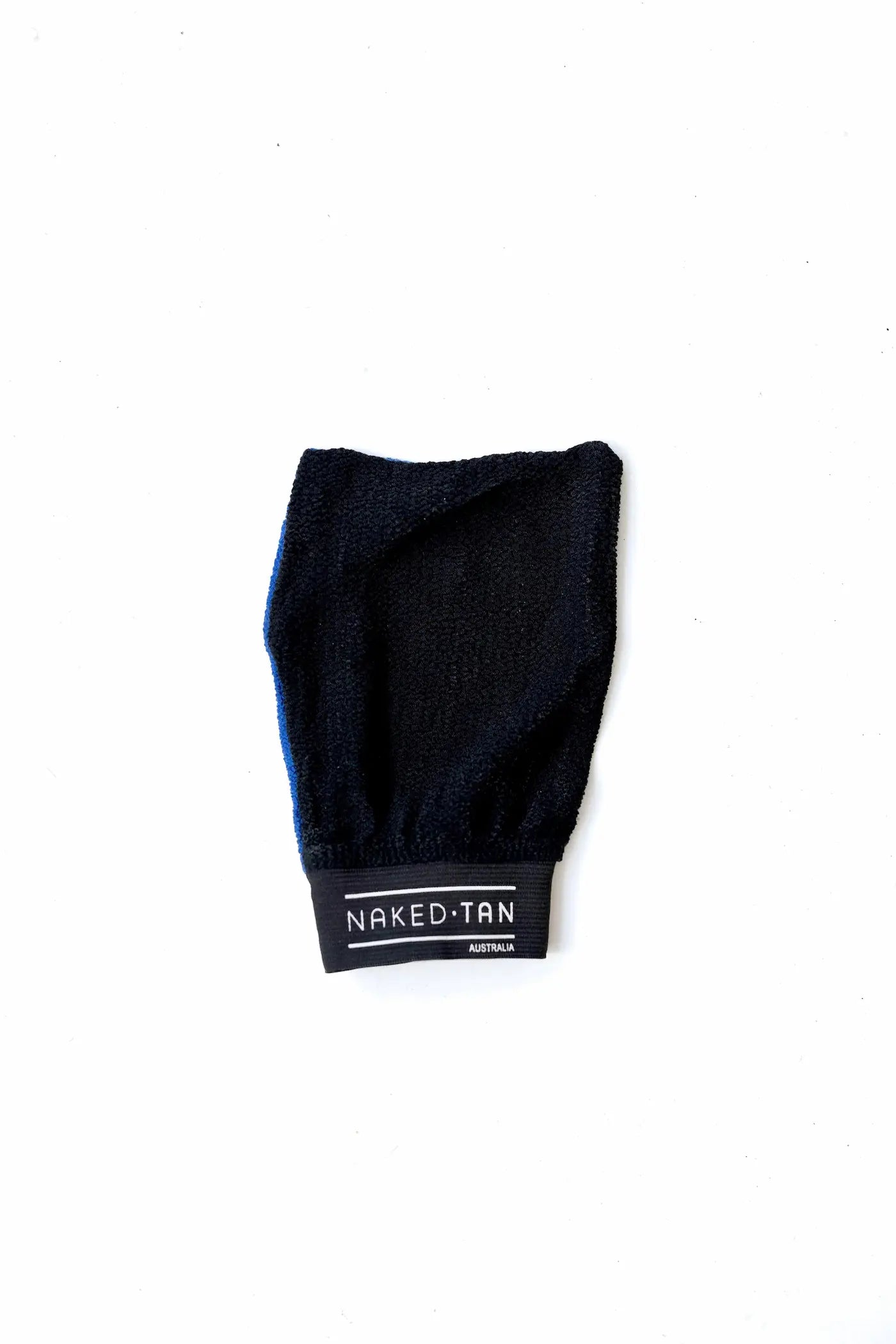 Naked Tan black exfoliating mitt for effective removal of old tan and preparation for new application