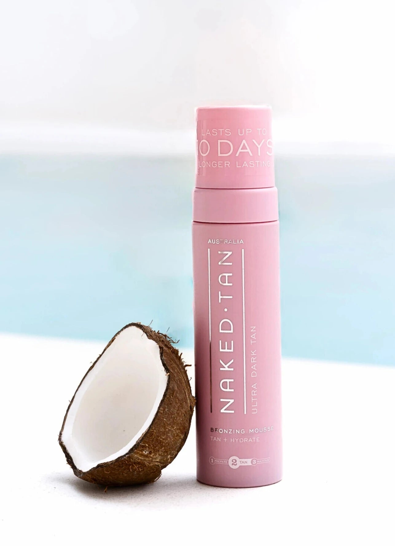 Naked Tan Ultra Dark self-tanning mousse for an intense, deep bronze tan with fast-drying formula